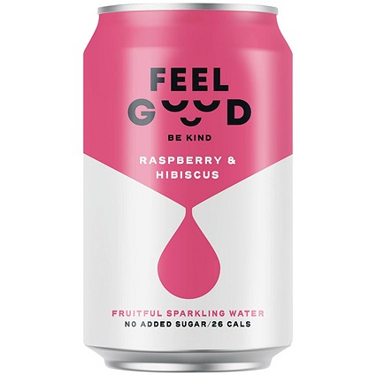 Feel Good Raspberry and Hibiscus Drink - 12 x 330ml Cans