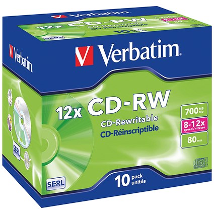 Verbatim CD-RW Cased - Pack of 10
