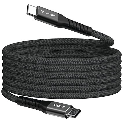 Verbatim Sync + Charge Magnetic Cable 100W USB-C to USB-C 120cm Black