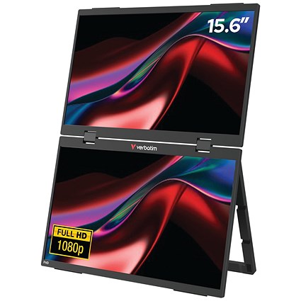 Verbatim Portable 15.6 Inch Dual Monitor Essentials Full HD