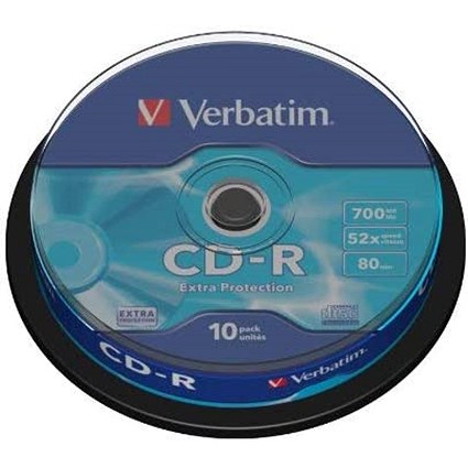 Verbatim CD-R Datalife Non-AZO 52x 700MB (Pack of 10)