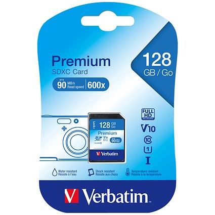 Verbatim Premium SDXC Media Memory Card, 128gb