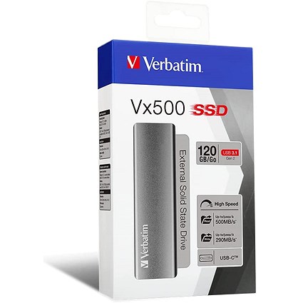 Verbatim Vx500 USB 3.0 Portable Solid State Drive, 120GB