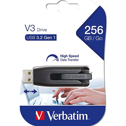 Verbatim V3 USB 3.0 Flash Drive, 256GB Verbatim V3 USB 3.0 Flash Drive, 256GB