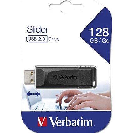 Verbatim Slider USB 2.0 Flash Drive, 128GB
