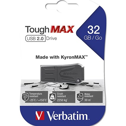 Verbatim ToughMAX USB 2.0 Flash Drive, 32GB
