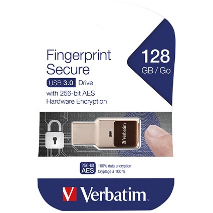 Verbatim Fingerprint Secure USB 3.0 Drive 128GB Aluminium