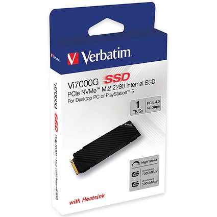 Verbatim Vi7000G M.2 PCIe NVMe Solid State Drive, 1TB Verbatim Vi7000G M.2 PCIe NVMe Solid State Drive, 1TB