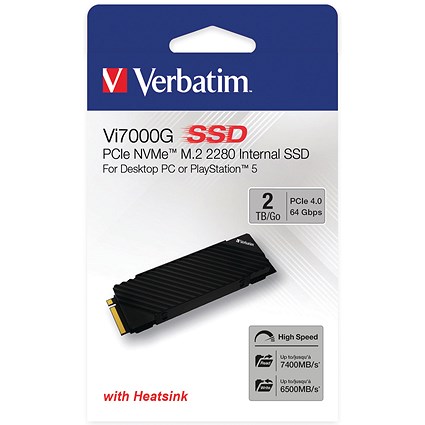 Verbatim Vi7000G M.2 PCIe NVMe Solid State Drive, 2TB Verbatim Vi7000G M.2 PCIe NVMe Solid State Drive, 2TB
