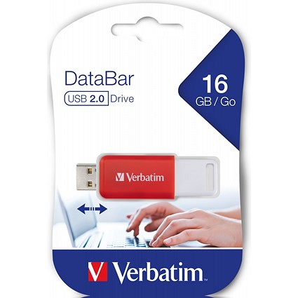Verbatim Databar USB 2.0 Flash Drive, 16GB