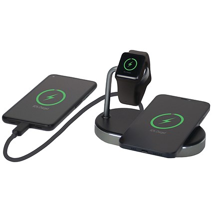 Verbatim 3-in-1 Qi MFi Wireless + Apple Watch + QC 3.0 Charging Station Verbatim 3-in-1 Qi MFi Wireless + Apple Watch + QC 3.0 Charging Station