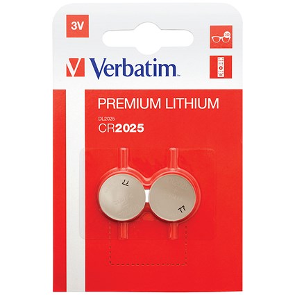 Verbatim CR2025 Battery Lithium 3V 49935-118 (Pack of 2)