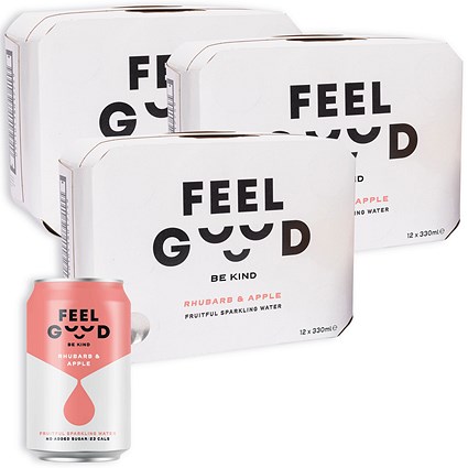 Feel Good Rhubarb and Apple Drink, 330ml, 3 packs for price of 2