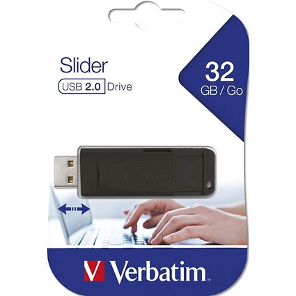 Verbatim Slider USB 2.0 Flash Drive, 32GB