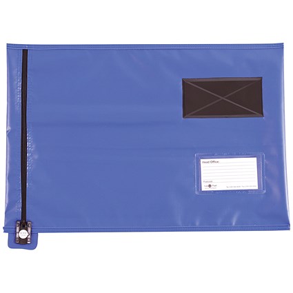 GoSecure A3 Lightweight Security Pouch, 360x470mm, Blue | Paperstone