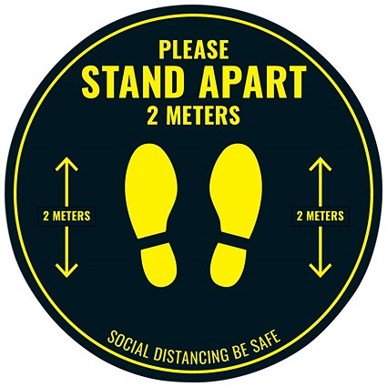 Social Distance Floor Sticker 400mm Circular (Pack of 5)
