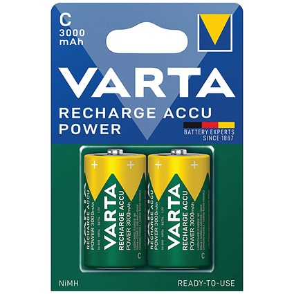 Varta C Rechargeable Accu Battery NiMH 3000 mAh (Pack of 2)