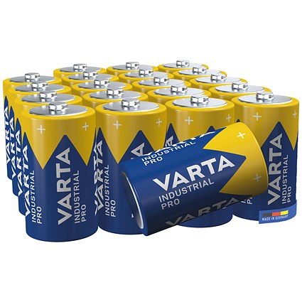 Varta Industrial Pro D Alkaline Batteries, Pack of 20 Varta Industrial Pro D Alkaline Batteries, Pack of 20