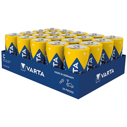 Varta Industrial Pro C Alkaline Batteries, Pack of 20
