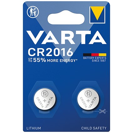 Varta CR2016 Lithium Batteries, Pack of 2
