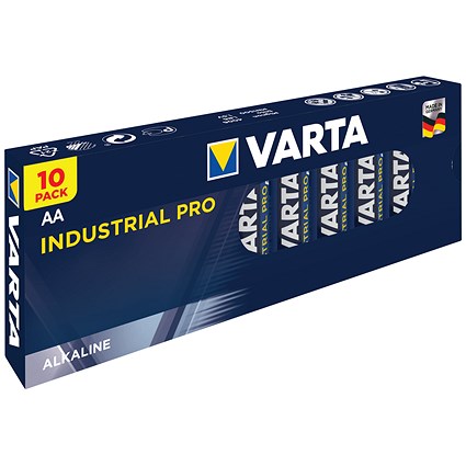 Varta Industrial Pro AA Alkaline Batteries, Pack of 10