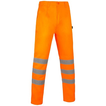 Beeswift Vital Rail Spec Hi-Vis Trousers, Orange, 36R Beeswift Vital Rail Spec Hi-Vis Trousers, Orange, 36R