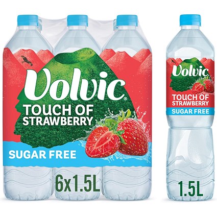 Volvic Touch of Fruit Mineral Water Strawberry 1.5L Pack of 6