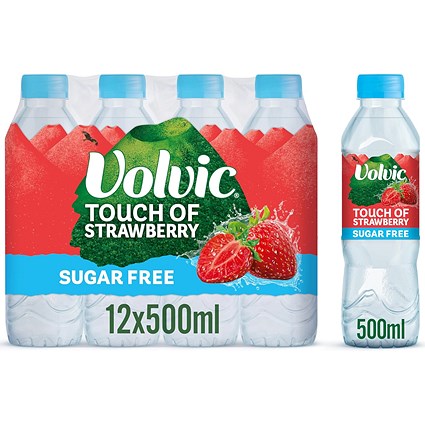 Volvic Touch of Fruit Mineral Water Strawberry 500ml Pack of 12