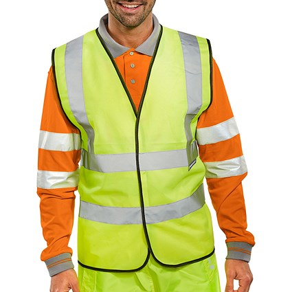 Beeswift Hi Viz Waistcoat, Saturn Yellow, 4XL Beeswift Hi Viz Waistcoat, Saturn Yellow, 4XL