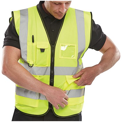 Beeswift Executive Hi Viz Waistcoat, Saturn Yellow, 6XL