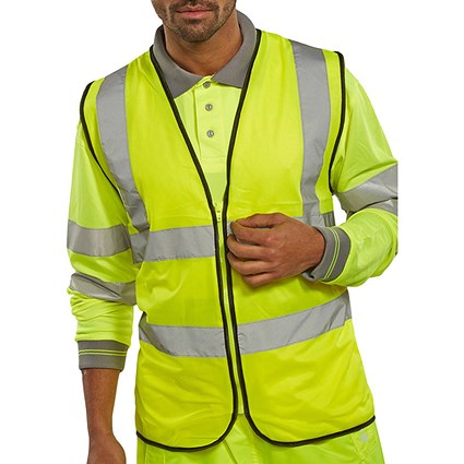 Beeswift Hi Viz Zip Fastened Waistcoat, Saturn Yellow, Small