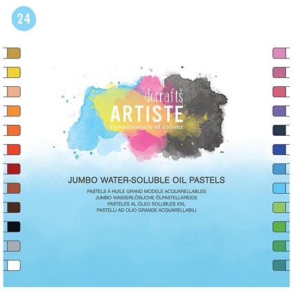 Artiste Water Soluble Oil Pastels, Assorted Colours, Pack of 24 Artiste Water Soluble Oil Pastels, Assorted Colours, Pack of 24