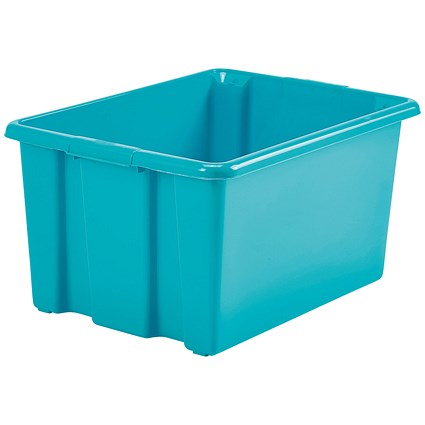 Stack And Store Medium Storage Box, 32 Litres, Teal Stack And Store Medium Storage Box, 32 Litres, Teal