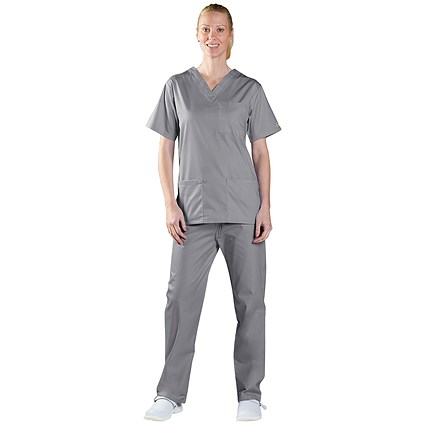 434NPH Unisex Smart Scrub Top, Storm Grey, Size 3XL