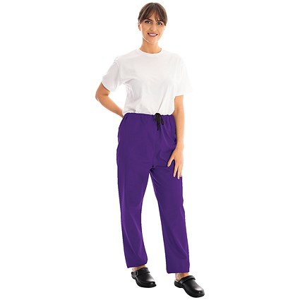 434TR Unisex Smart Scrub Trousers, Purple, Size Medium
