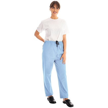 434TR Unisex Smart Scrub Trousers, Sky Blue, Size 3XL