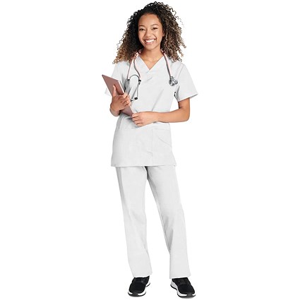 Cherokee Originals Unisex Medical Scrub Set, White, 5XL