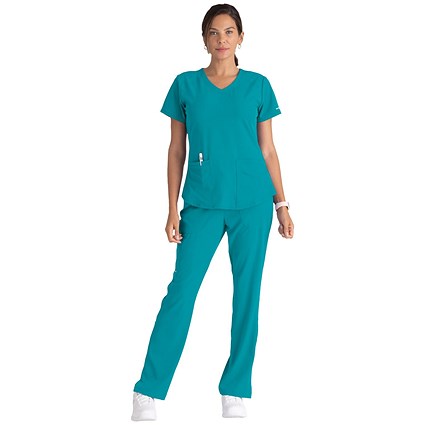 Skechers SK101 Breeze Female Scrub Top, Teal, Size Medium