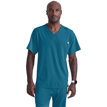 Skechers Unisex V Neck Scrub Top, Bahama, XS