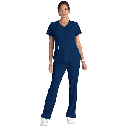 Skechers SK101 Breeze Female Scrub Top, Navy, Size Large