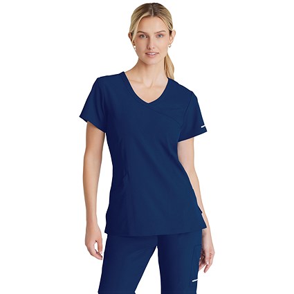Skechers Female V Neck Scrub Top, Navy, Medium