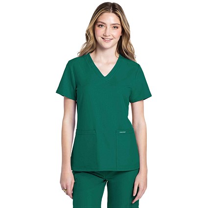 Cherokee Originals Ultra Female V-neck Scrub Top, Hunter Green, Large