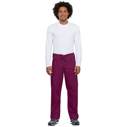 Cherokee 4100 Tall Leg Scrub Trousers, Wine Red, Small, Short Leg