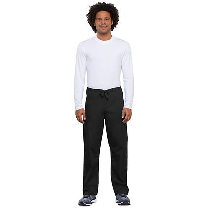 Cherokee 4100 Tall Leg Scrub Trousers, Black, 2XL, Short Leg