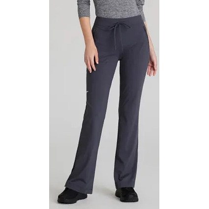 Skechers Slip-ins Glide Knit Flare Scrub Trousers, Pewter Grey, XS, Tall Leg