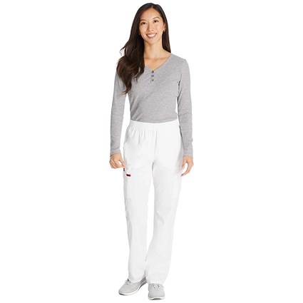 Dickies Signature Tapered Leg Scrub Pants, White, Medium