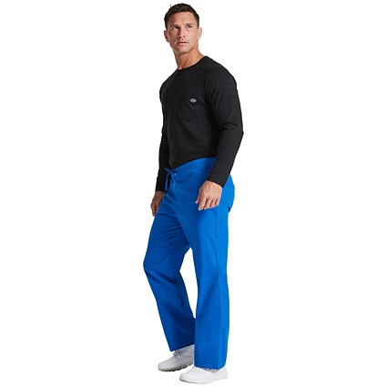 Dickies Signature Drawstring Scrub Bottoms, Royal Blue, Medium