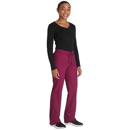 Dickies Signature Drawstring Scrub Bottoms, Wine Red, Medium