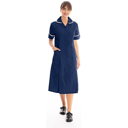 Work in Style Dvddr Nursing Dress, Navy Blue and White, 38