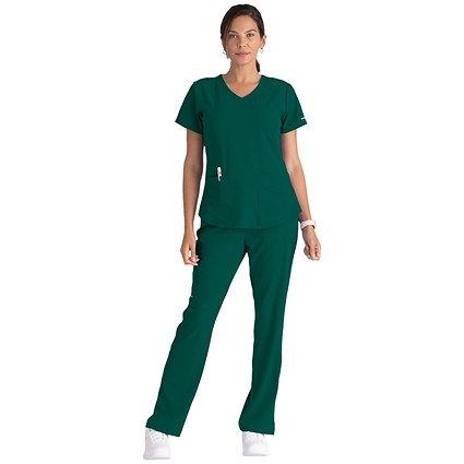 Skechers SK101 Breeze Female Scrub Top, Hunter Green, Size XL